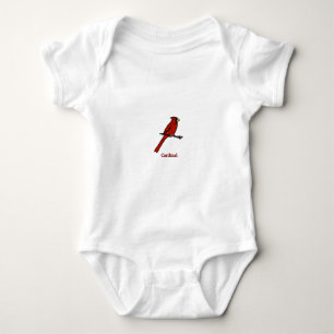 Cardinal - Red Bird (colour illustration) Baby Bodysuit