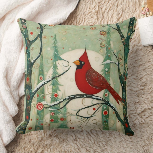Cardinal Red Bird Cushion (Blanket)
