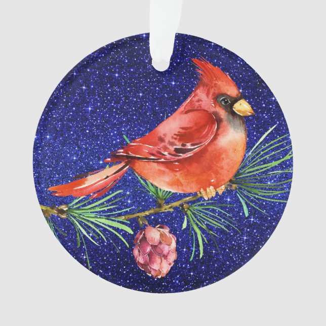 Cardinal - Red Bird Ornament (Front)
