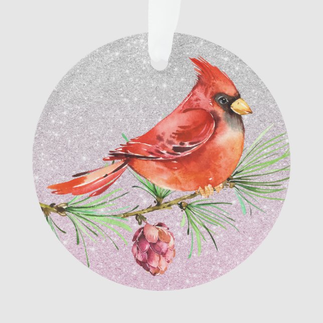 Cardinal - Red Bird Ornament (Front)