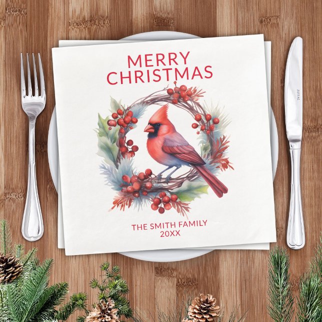 Cardinal Red Christmas Party Napkin (Creator Uploaded)