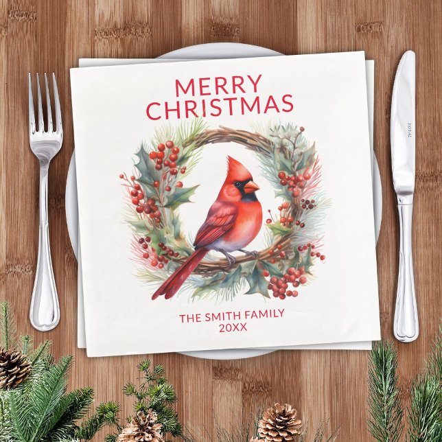 Cardinal Red Christmas Party Napkin (Creator Uploaded)