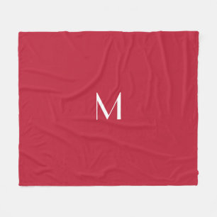 Cardinal red -monogrammed    fleece blanket
