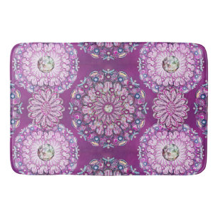 Cardinal red Rosace Bath Mat