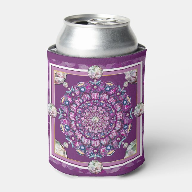 Cardinal Red Rosace Can Cooler (Can Front)