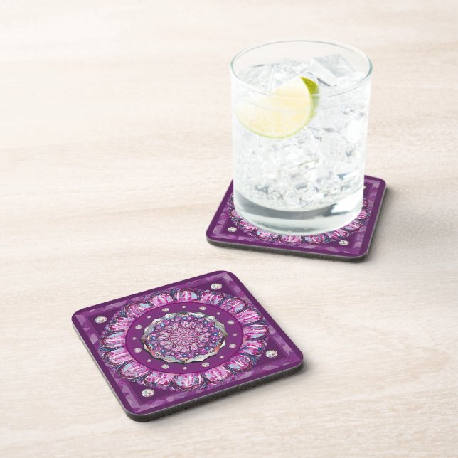 Cardinal Red Rosace Coaster (Right Side)