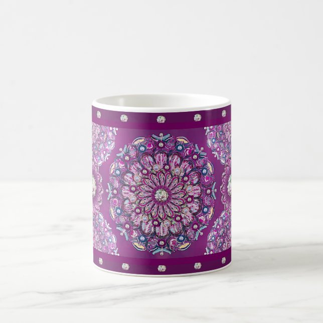 Cardinal red Rosace Coffee Mug (Center)