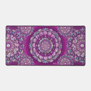 Cardinal red Rosace Desk Mat