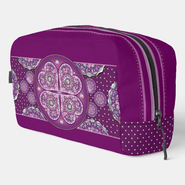 Cardinal red Rosace Dopp Kit (Right Corner)