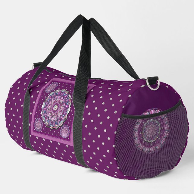 Cardinal red Rosace Duffle Bag (Right Corner)