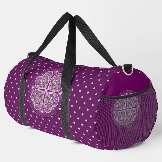 Cardinal red Rosace Duffle Bag (Right Corner)