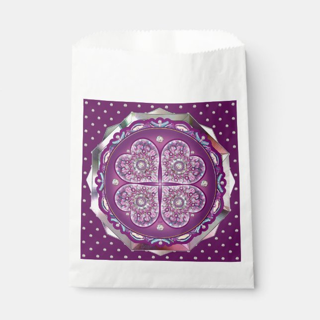 Cardinal Red Rosace Favour Bags (Front)