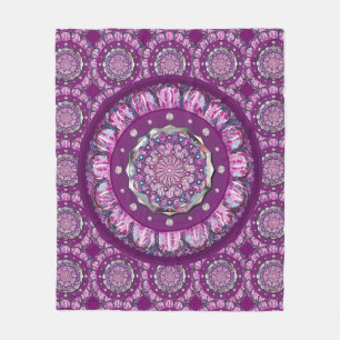 Cardinal red Rosace Fleece Blanket