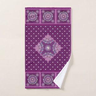 Cardinal red Rosace Hand Towel
