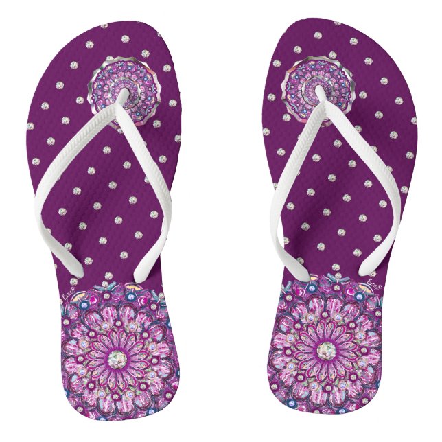 Cardinal Red Rosace Jandals (Footbed)