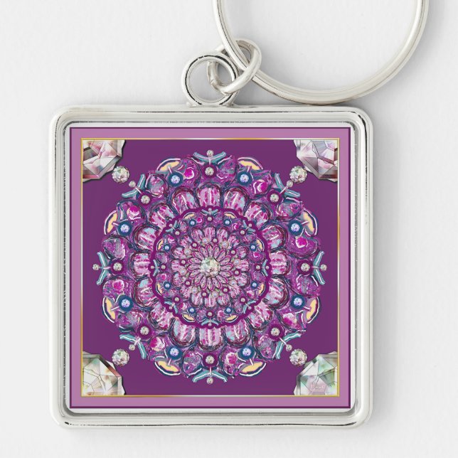 Cardinal Red Rosace Key Ring (Front)