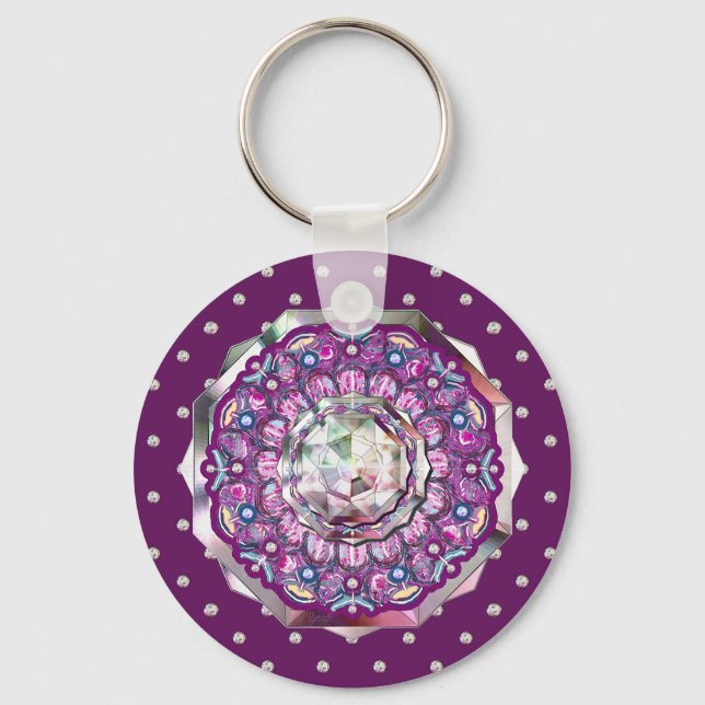 Cardinal Red Rosace Key Ring (Front)