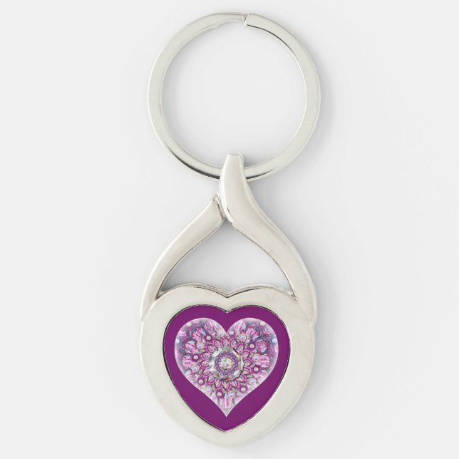 Cardinal red Rosace Key Ring (Front)