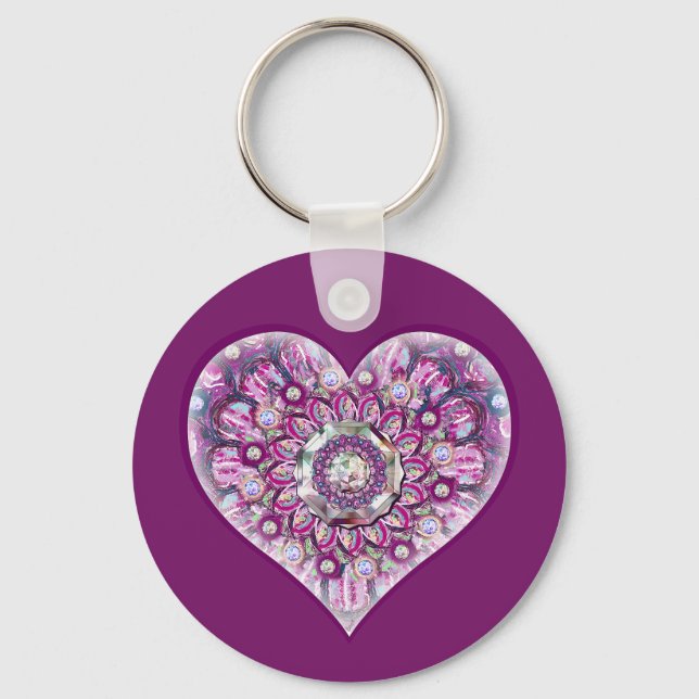 Cardinal red Rosace Key Ring (Front)