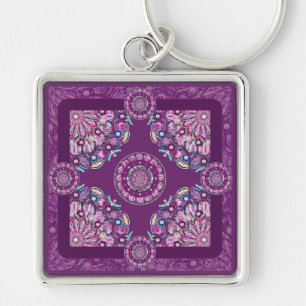 Cardinal Red Rosace Key Ring