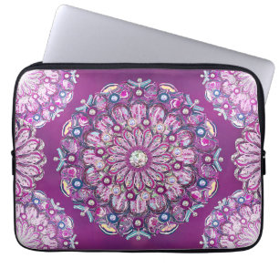 Cardinal Red Rosace Laptop Sleeve