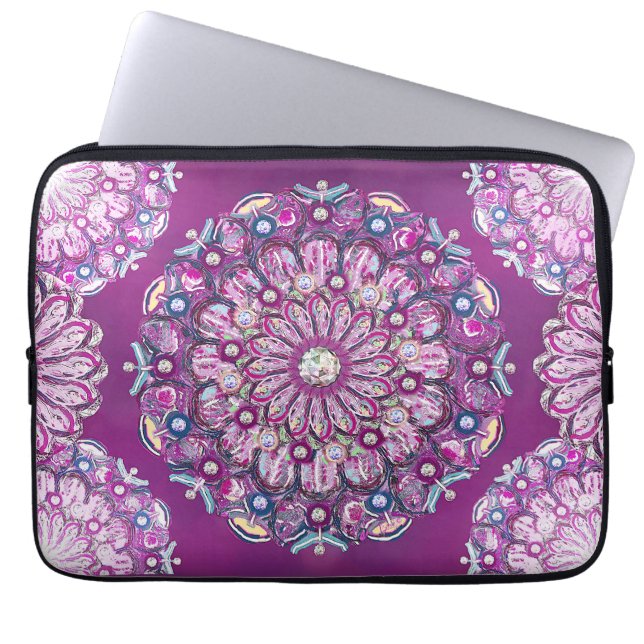 Cardinal Red Rosace Laptop Sleeve (Front)