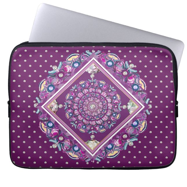 Cardinal Red Rosace Laptop Sleeve (Front)