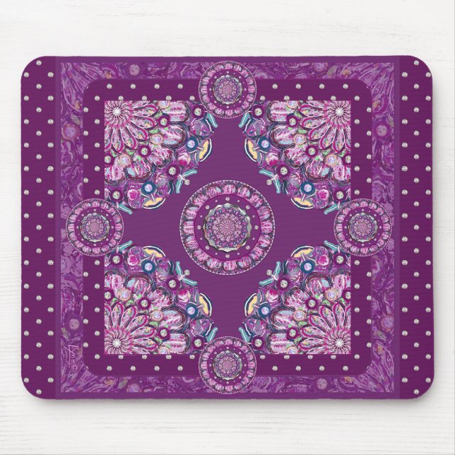 Cardinal Red Rosace Mouse Pad (Front)