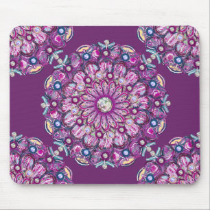 Cardinal Red Rosace Mouse Pad