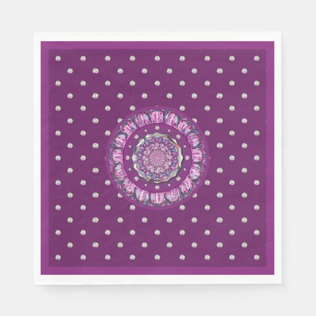 Cardinal Red Rosace Napkin (Front)