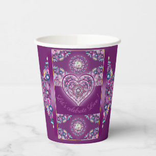 Cardinal Red Rosace Paper Cups