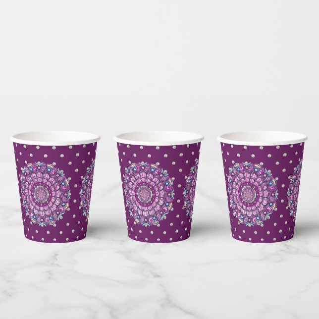 Cardinal Red Rosace Paper Cups (Multi)