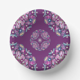 Cardinal Red Rosace Paper Plate