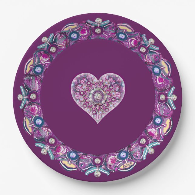 Cardinal Red Rosace Paper Plate (Front)