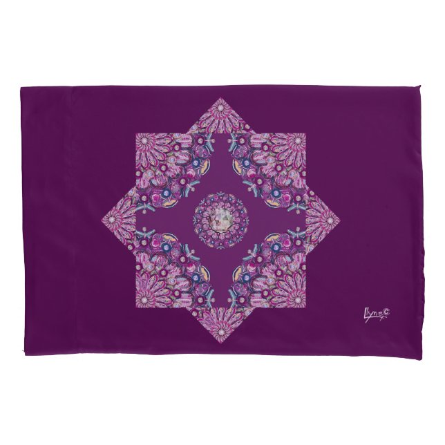 Cardinal red Rosace Pillowcase (Front)