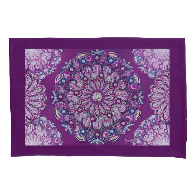 Cardinal red Rosace Pillowcase (Front)
