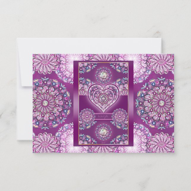 Cardinal Red Rosace RSVP Card (Front)