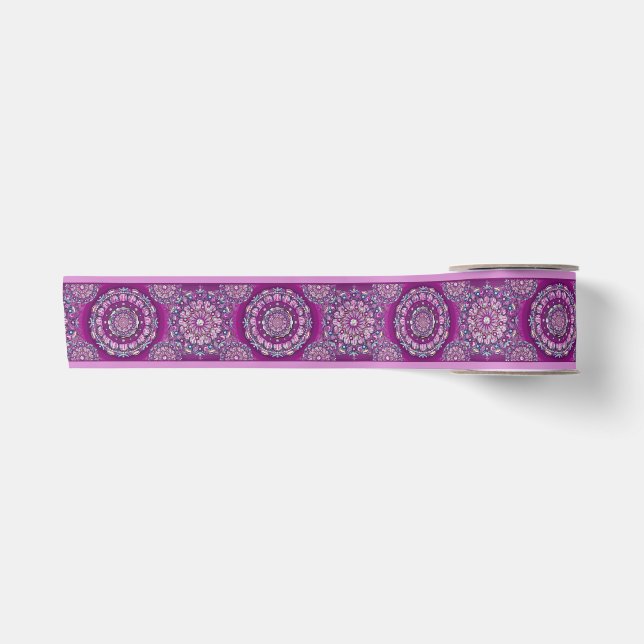 Cardinal Red Rosace Satin Ribbon (Front)