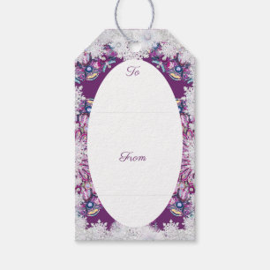 Cardinal red rosace & snowflake gift tags