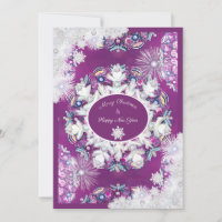 Cardinal red rosace & snowflake