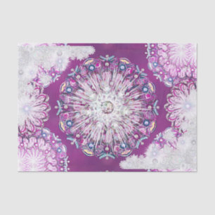 Cardinal red rosace & snowflake tissue paper