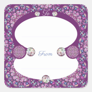 Cardinal Red Rosace Square Sticker