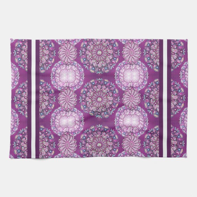 Cardinal Red Rosace Tea Towel (Horizontal)