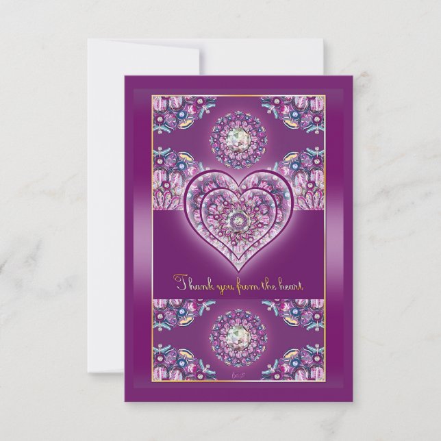 Cardinal Red Rosace Thank You Card (Front)