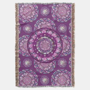 Cardinal red Rosace Throw Blanket