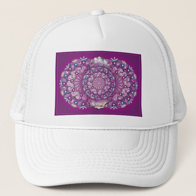 Cardinal red Rosace Trucker Hat (Front)