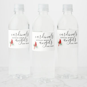 Cardinal Remembrance Celebration of Life  Water Bottle Label