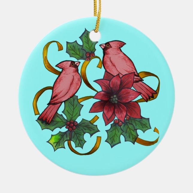 Cardinal Ribbons custom ornaments (Front)