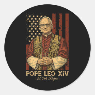 Cardinal Robert Francis Prevost Pope Leo Xiv Ameri Classic Round Sticker