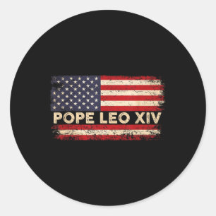 Cardinal Robert Prevost Pope Leo Xiv 2025 Us Flag  Classic Round Sticker